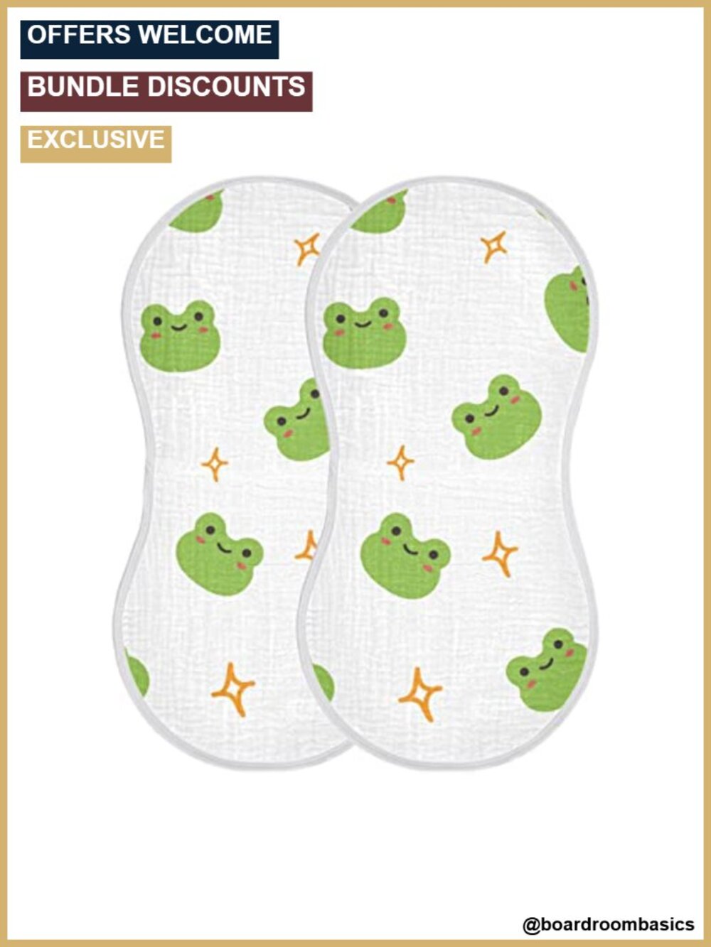Muslin Baby Burp Cloths Set of 4 Cotton Soft Absorbent Washcloths Bibs 22 x 11